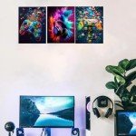 Framed Gaming Wall Art Set - 3 Pieces