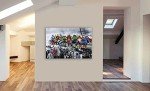 Superheroes Canvas Wall Art - Lunch Atop Skyscraper