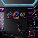 Gaming Room Wall Art Set - 3 Canvas Prints
