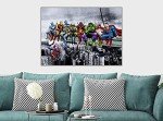 Superheroes Canvas Wall Art - Lunch Atop Skyscraper