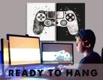 Framed Gamepad Canvas Wall Art for Gamers