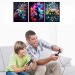Framed Gaming Wall Art Set - 3 Pieces