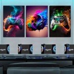 Gaming Room Wall Art Set - 3 Canvas Prints