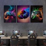 Gaming Room Wall Art Set - 3 Canvas Prints