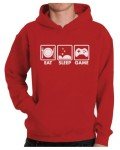 Eat Sleep Game Hoodie for Gamers - Medium Red