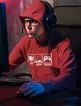 Eat Sleep Game Hoodie for Gamers - Medium Red