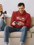 Eat Sleep Game Hoodie for Gamers - Medium Red