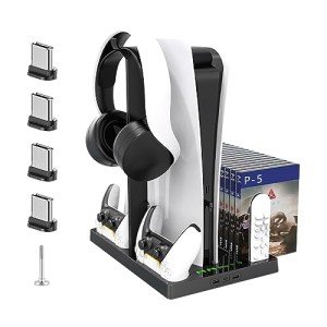 PS5 Storage and Cooling Station with Controller Charging