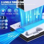 PS5 Stand with Cooling Fan & Controller Charger