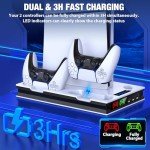 PS5 Stand with Cooling Fan & Controller Charger