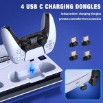 PS5 Stand with Cooling Fan & Controller Charger