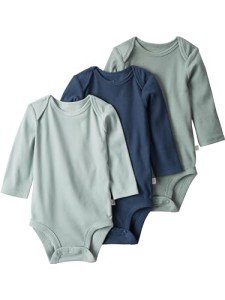 Organic Cotton Baby Long Sleeve Bodysuits - 3 Pack