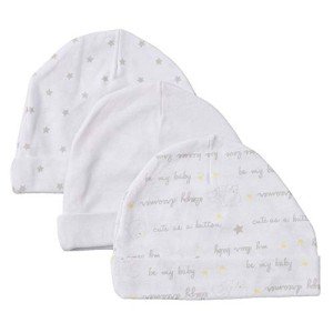 Organic Cotton Baby Cap and Mitten Set - White
