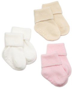 Organic Cotton Turn Cuff Baby Socks - 3 Pack