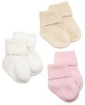 Organic Cotton Turn Cuff Baby Socks - 3 Pack