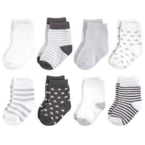 Touched by Nature Organic Cotton Baby Socks, Charcoal Stars