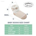 12 Pairs Organic Cotton Baby Socks, Unisex 0-6 Months