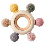 Organic Baby Teething Toy with Silicone and Wood