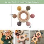 Organic Baby Teething Toy with Silicone and Wood