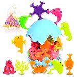 Suction Cup Ocean Animal Bath Toy Set, 18 Pcs