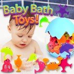 Suction Cup Ocean Animal Bath Toy Set, 18 Pcs