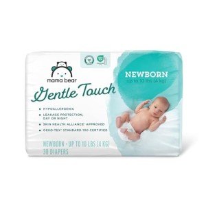 Mama Bear Hypoallergenic Newborn Diapers, 30 Count