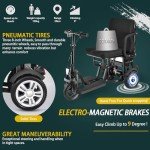 WISGING Folding Electric 3-Wheel Mobility Scooter