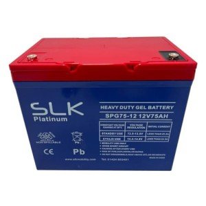 SLK Platinum 12V 75Ah Gel Battery Pair for Scooters