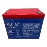 SLK Platinum 12V 75Ah Gel Battery Pair for Scooters