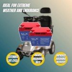 SLK Platinum 12V 75Ah Gel Battery Pair for Scooters
