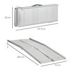 HOMCOM 6ft Folding Aluminum Wheelchair Ramp