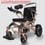 Foldable Electric Wheelchair with Remote Control & Batteries