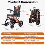 WISGING Ultra-Light Folding Wheelchair for Travel