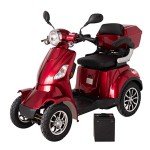Fast Electric Mobility Scooter in Red with Battery