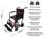 Lightweight Folding Attendant Wheelchair with Brakes