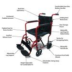 Lightweight Folding Attendant Wheelchair with Brakes