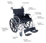 Folding Bariatric Self-Propelled Wheelchair with Brakes