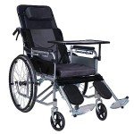Lightweight Folding Recliner Wheelchair with Removable Footrests