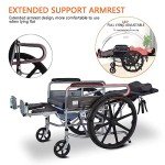 Lightweight Folding Recliner Wheelchair with Removable Footrests