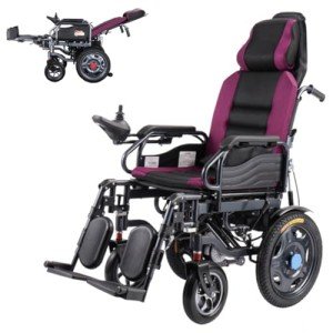 Foldable Electric Wheelchair with Headrest – 120KG Capacity