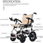 Lightweight Folding Electric Wheelchair with Lithium Batteries