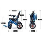 YuCar Lightweight Folding Electric Wheelchair - 220 lb Support