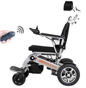 Folding Electric Wheelchair with Headrest and Dual Motors