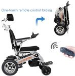 Folding Electric Wheelchair with Headrest and Dual Motors