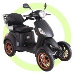 Matt Black 4-Wheel Mobility Scooter with Accessories