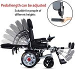 Portable Electric Wheelchair with Reclinable Backrest