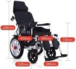 Portable Electric Wheelchair with Reclinable Backrest