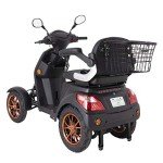 Matt Black 4-Wheel Mobility Scooter with Accessories