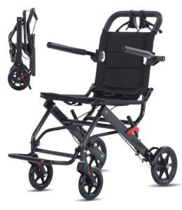 Broobey Ultra Light Portable Folding Wheelchair - 8kg