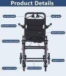 Broobey Ultra Light Portable Folding Wheelchair - 8kg